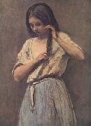 Jeune fille a sa toilette (mk11) Jean Baptiste Camille  Corot